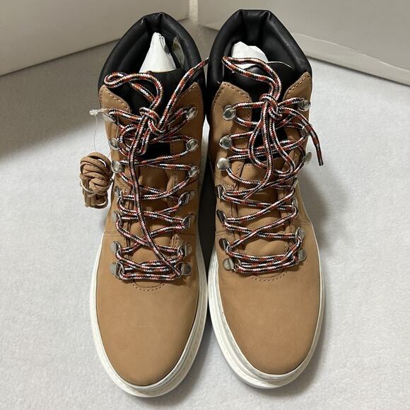 SCHUTZ Marula Women's Platform Lace Up High Top Boots 7.5 B Waterproof Beige NIB - Picture 12 of 16